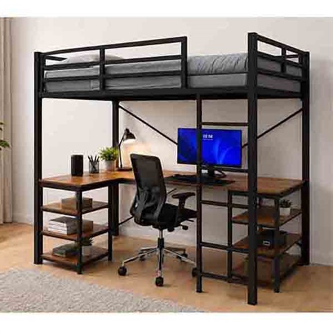 تخت دو طبقه فلزی شلف دار D444